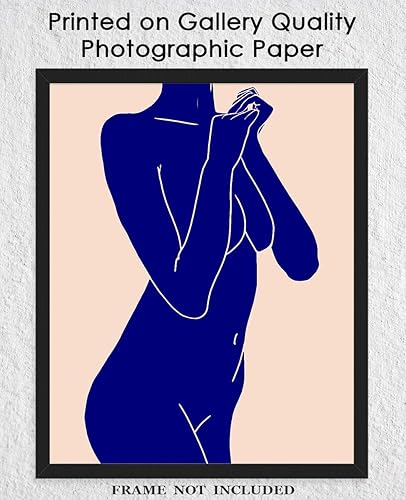 Miniatura 5 de Blue Nude Woman Line Figure Abstract Wall Art Minimalist, Aesthetic & Boho Wall Art for Home, Office, Bedroom & Living Room Decor  Unframed Posters