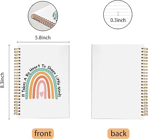 Miniatura 10 de VNWEK Cuaderno de espiral con texto en inglés "It's a Good Day to Teach Tiny Humans" de 5.5 x 8.3 pulgadas, cuaderno bohemio con espiral de tapa