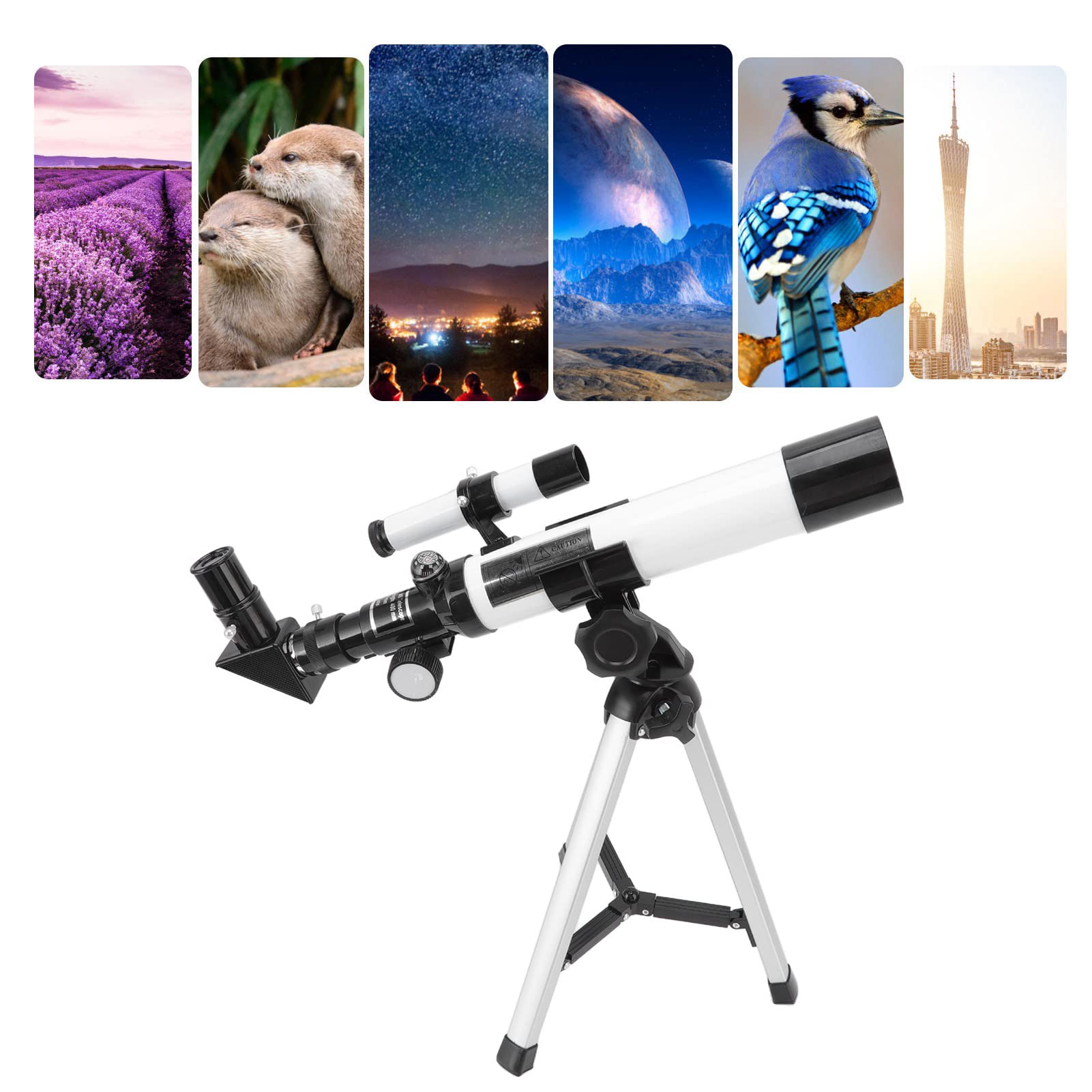 Apertura del Telescopio de 40 Mm, Telescopio Refractor Astronómico Portátil de Longitud Focal de 400 Mm, Telescopio Profesional Refractor Astronómico, Telescopio para Adultos Niños