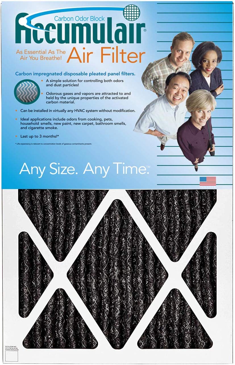 Accumulair Carbon 14.5x19x1 (Actual Size) Odor eliminating Air Filter/Furnace Filter