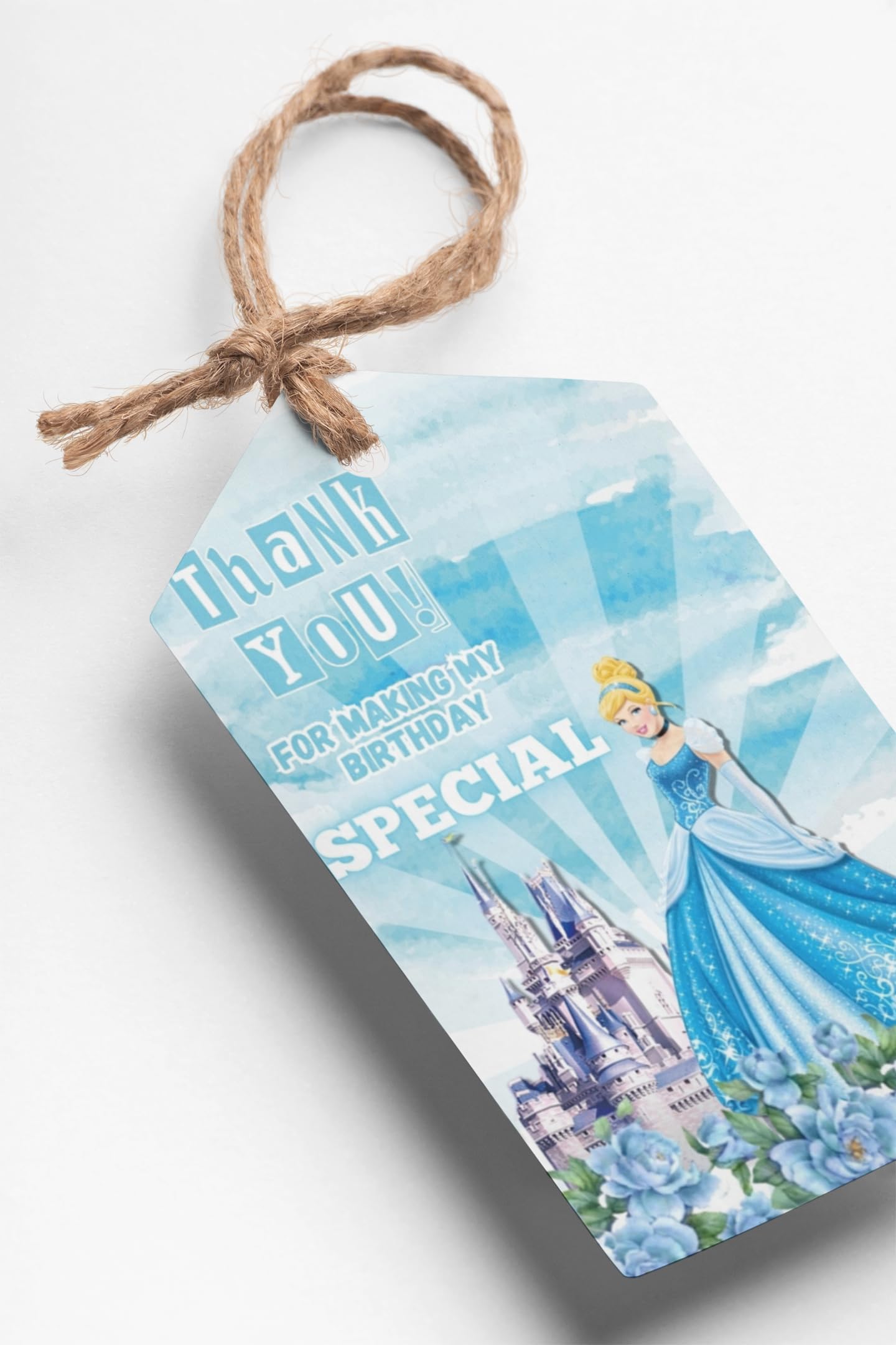 Princess Theme Thank You Cards & Return Gift Tags - 30Pcs, 2x3.5, 250 GSM Cardstock, Blue-image-17