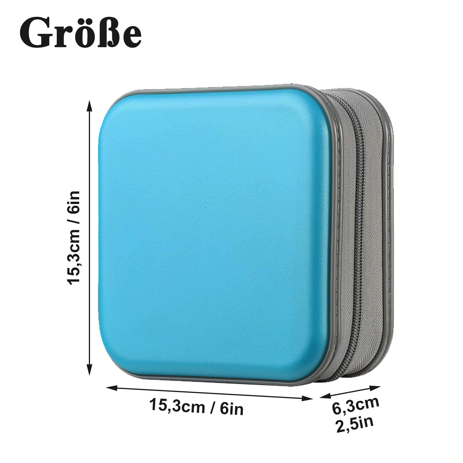 Custodia per CD DVD Discs per 40 dischi, custodia per CD per auto e casa, blu