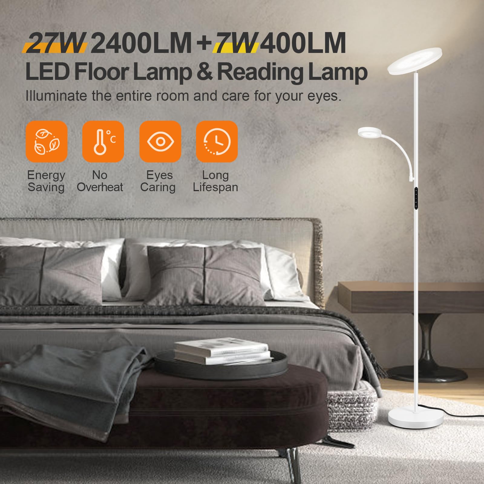 Lampada Da Terra LED Outon - Dimmerabile Con Telecomando E Timer - Foto 10