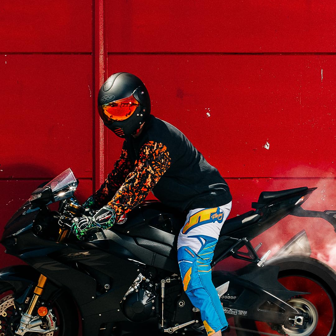 Casque Moto Jet Haut De Gamme ROOF Roadster en Fibre De Verre avec Mentonnière Amovible Magnétique Écran Iridium Inclus– Couleur Iron Noir Mat/Rouge - Offre Directe Usine - Garantie 4 Ans