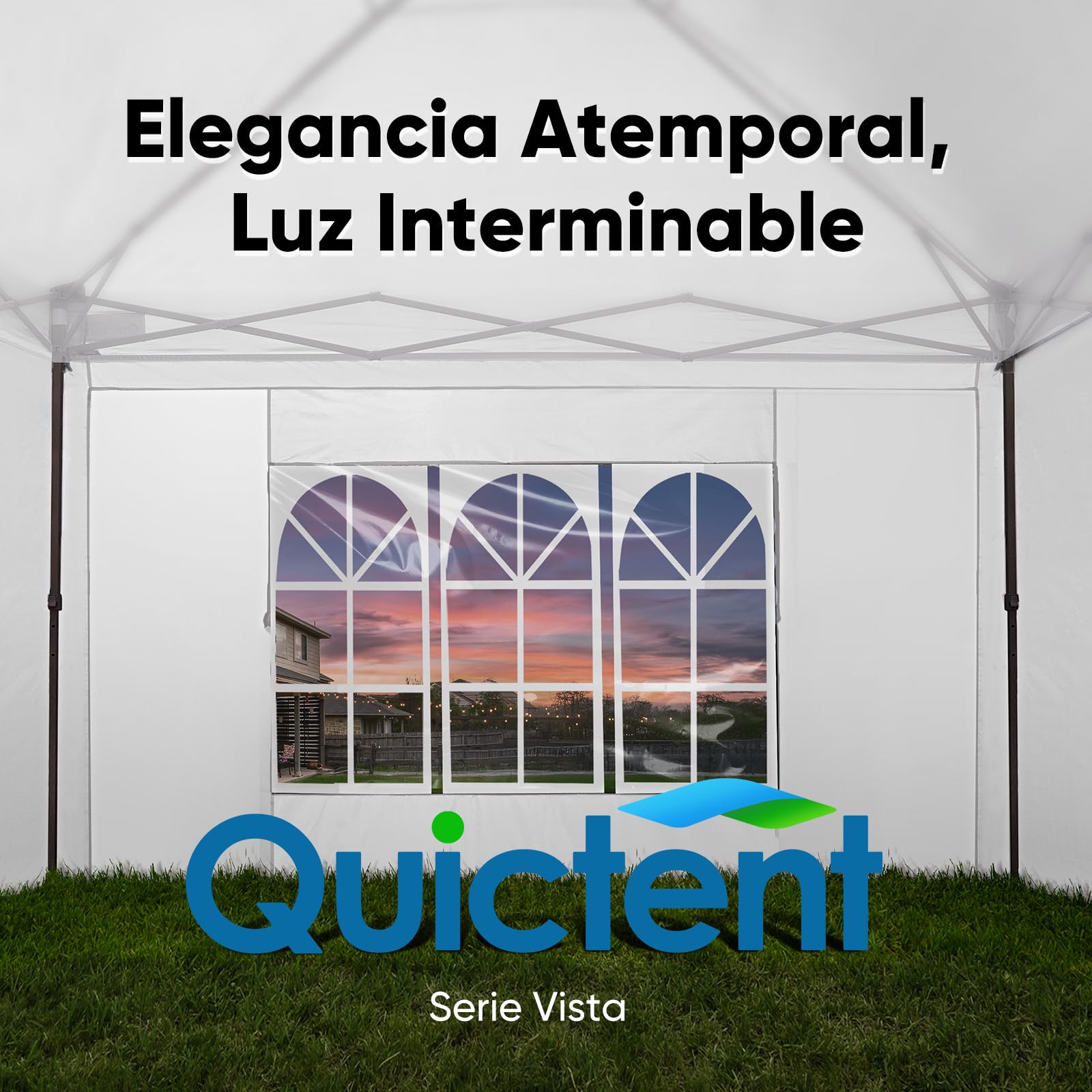 Quictent Carpa Plegable 3x3m Gazebo con Paredes Laterales Extraíbles, Refugio para Eventos de Altura Ajustable, Tienda Portátil para Fiesta de Jardín y Camping, Blanco | Carpa de jardín con paredes laterales, protección UV 50+, bolsa de transporte, marco