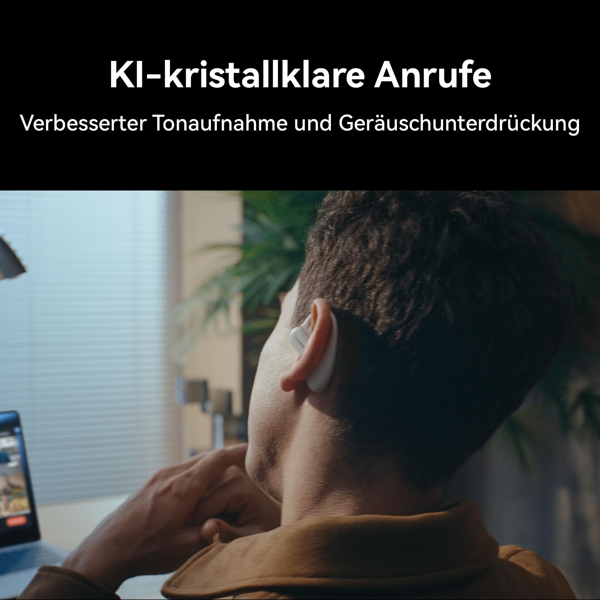 HUAWEI FreeArc Open-Ear Kopfhörer, TWS Bluetooth Sport, Schwarz | Sterling Sound & IP57 Wasserschutz sichern 28h Musik. Ideal für Fitness-Fans beim intensiven schweißtreibenden Workout.