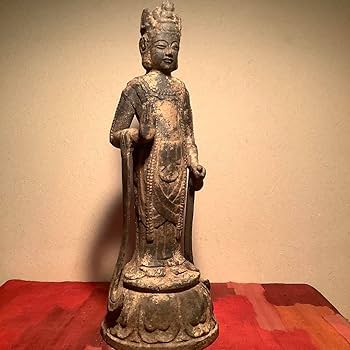 中国古玩　白南京　観音立像　共箱　高さ23.6㎝　トヒト　東な6-1214☆2F ColBase