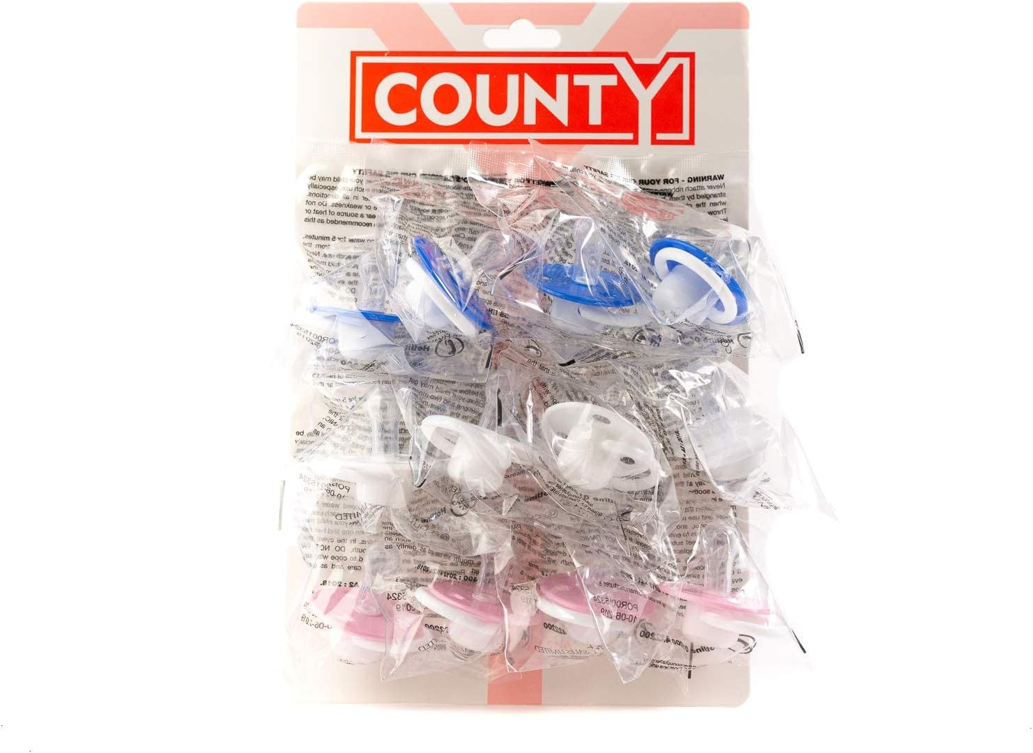 County Sales Baby Soothers Dummies Pacifiers Pack of 12 Cheap Bulk Deal