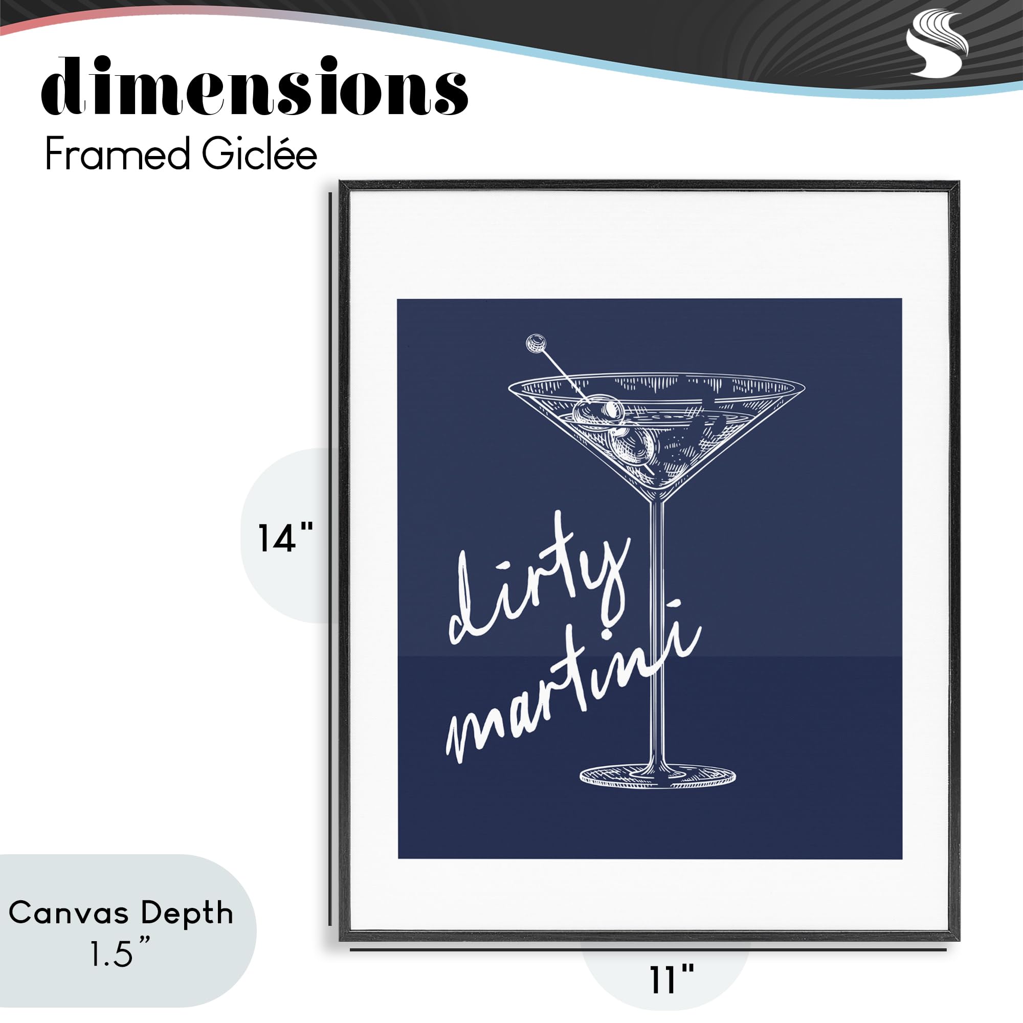 Dirty Martini Graphic, gerahmter Giclée-Druck, 27,9 x 35,6 cm