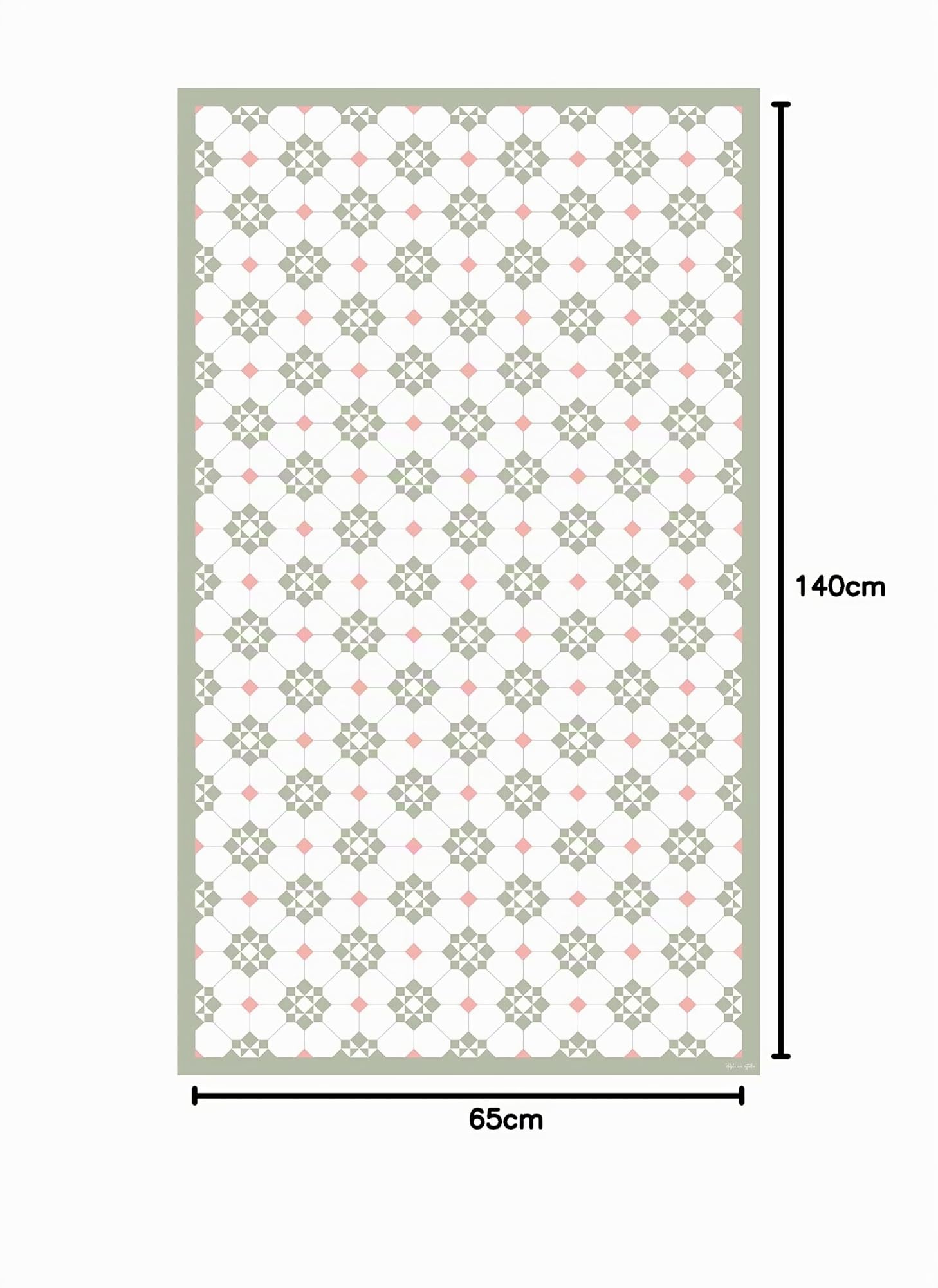DobleUve Estudio Alfombra Vinílica Hidráulica 34 | Color Verde | 65x140 cm | Alfombra Cocina Lavable Antideslizante | Alfombra Vinilica | Suelo Vinílico | Alfombra Vinilo Salón