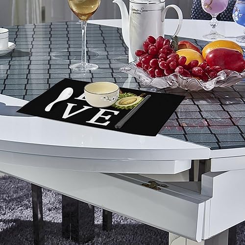 Miniatura 4 de I Love Durian Placemats Set of 6 Resistant Table Mats Washable Place Mats for Dinner Party Table Decoration