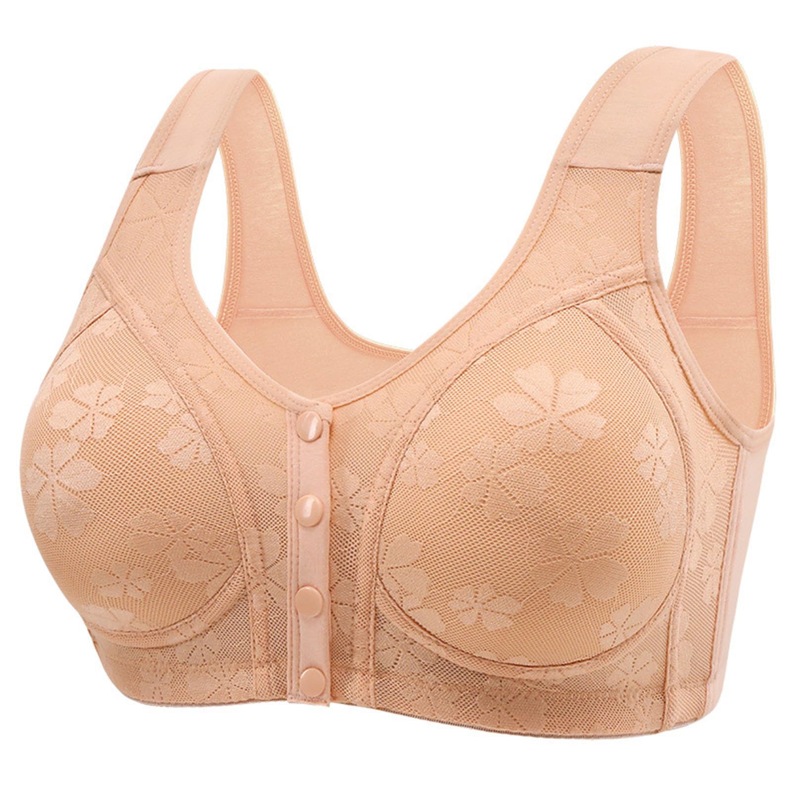 Daisy Bras for Older Women Plus Size No Underwire Full Coverage Cotton Bra 2025 Senior Front Closure Padded