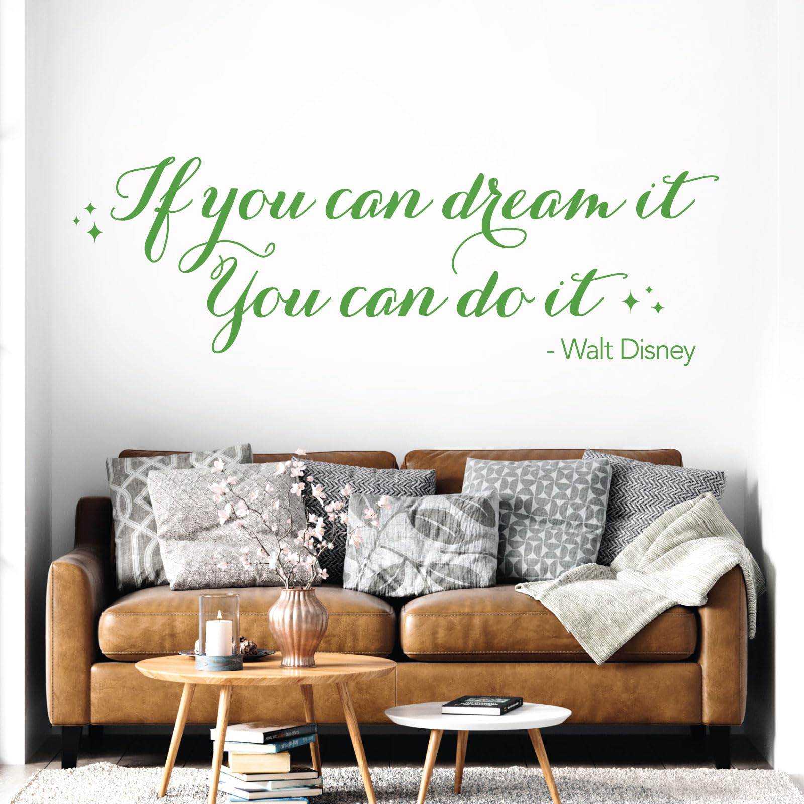 Quote Vinyl Wall Art Decal Sticker - If You can Dream it, You can do it - Walt D Quote [Large] [Grass] — image 1