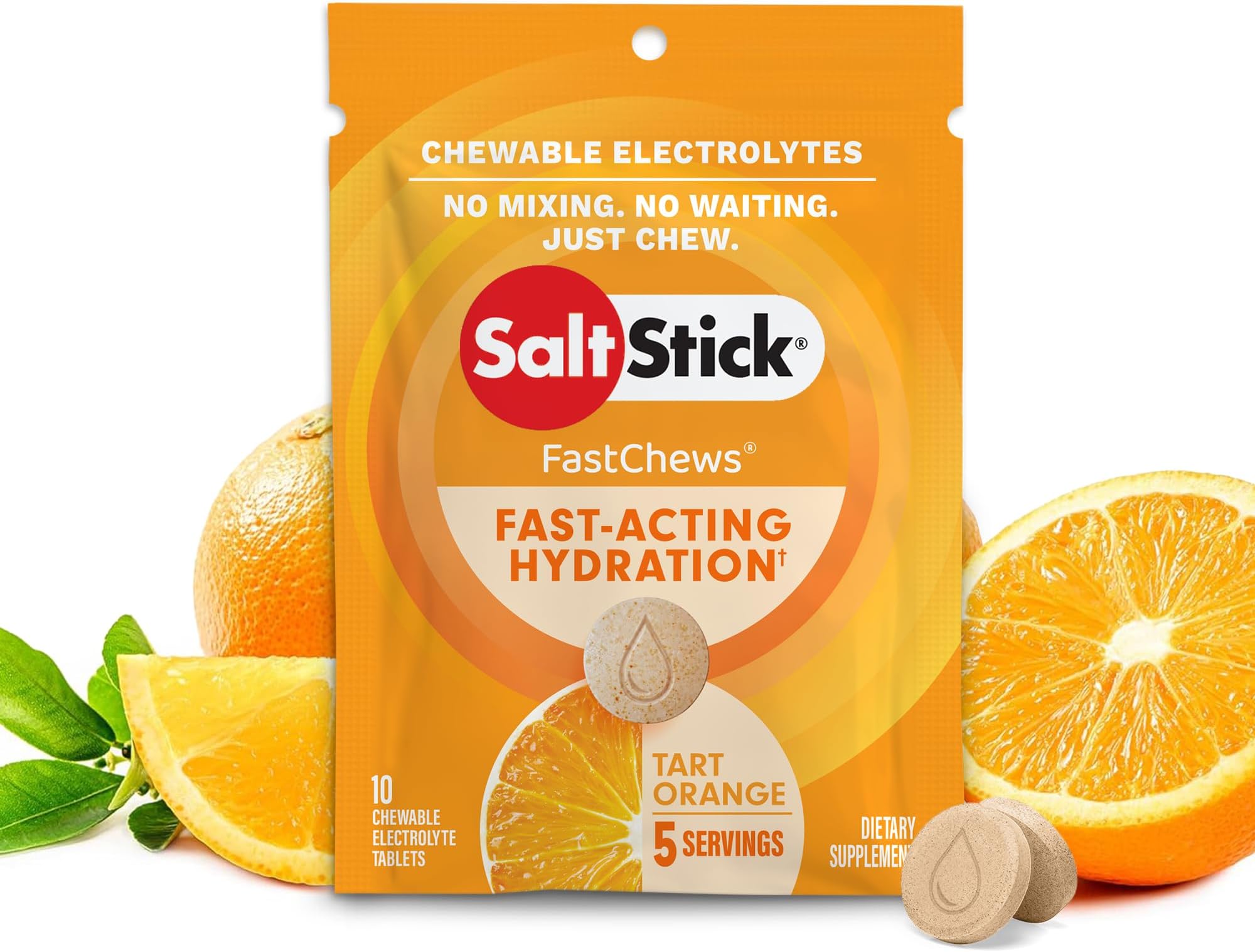 Fastchews - Pack of 10 Chewable Electrolytes - Tart Orange
