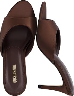 CUSHIONAIRE Elle Pointed Heel Womens Sandal, Open Toe Heeled Mule with Cushioned Memory and Stiletto Design