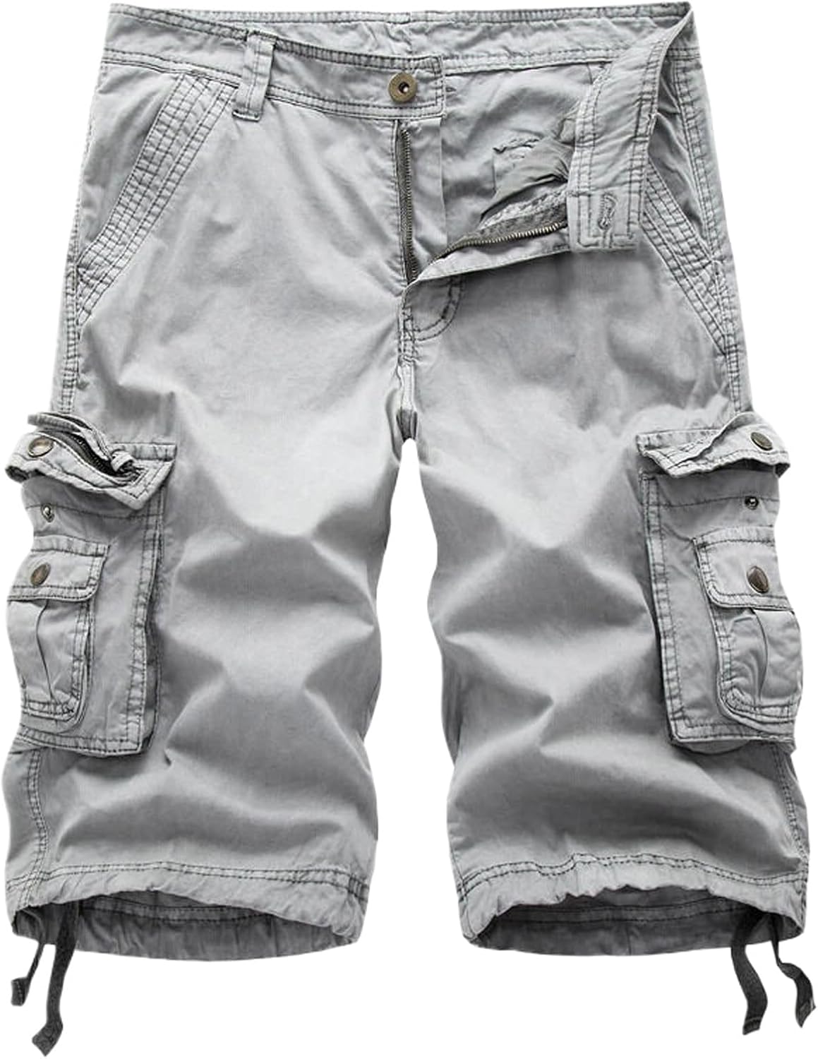 Men's Summer Cargo Shorts Solid Multi-Pocket Casual Cargo Shorts
