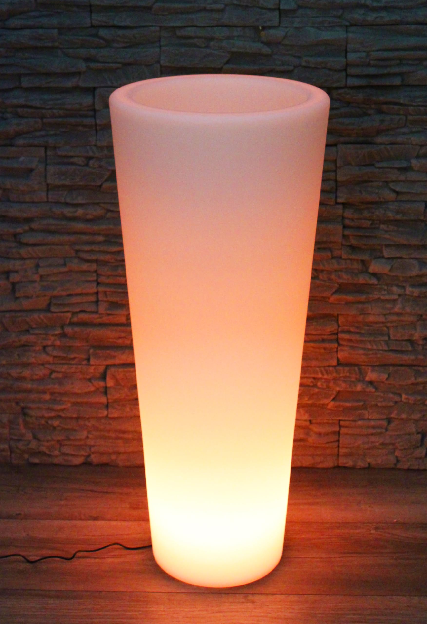 Arnusa Vaso da fiori moderno illuminato 90x37 cm fioriera PL404S vaso da fiori LED RGB con batteria e alimentatore per interni ed esterni