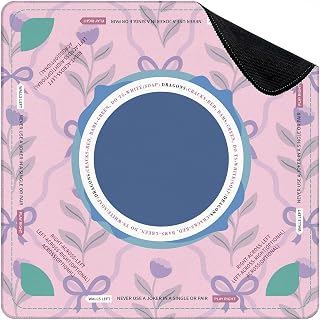 Mahjong Mat for Table Cute Coquette Floral Seamless Preppy Blue Ribbon Bow Flowers White for 31.5" x 31.5" Suit American Mahjong Rule Non-Slip Noise-Reducing Game Mat for Poker Dominoes Board Games