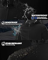 Vista 3 de 33,000ft Chaqueta Softshell con capucha para hombre, impermeable, ligera, aislada, cortavientos, con forro polar