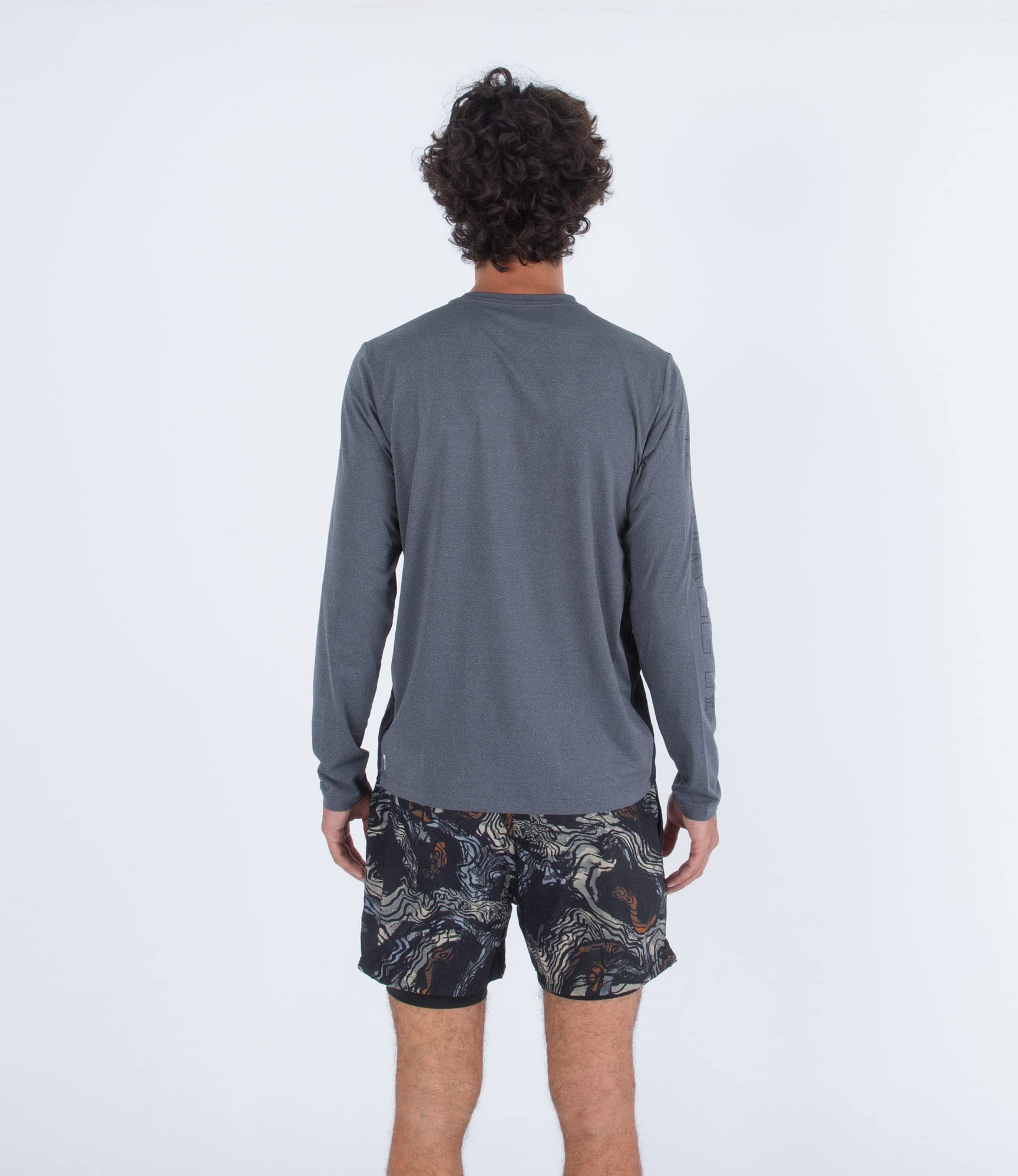 Hurley Herren H2o-dri Easton Fastlane UPF Ls Top Rash Guard Shirt