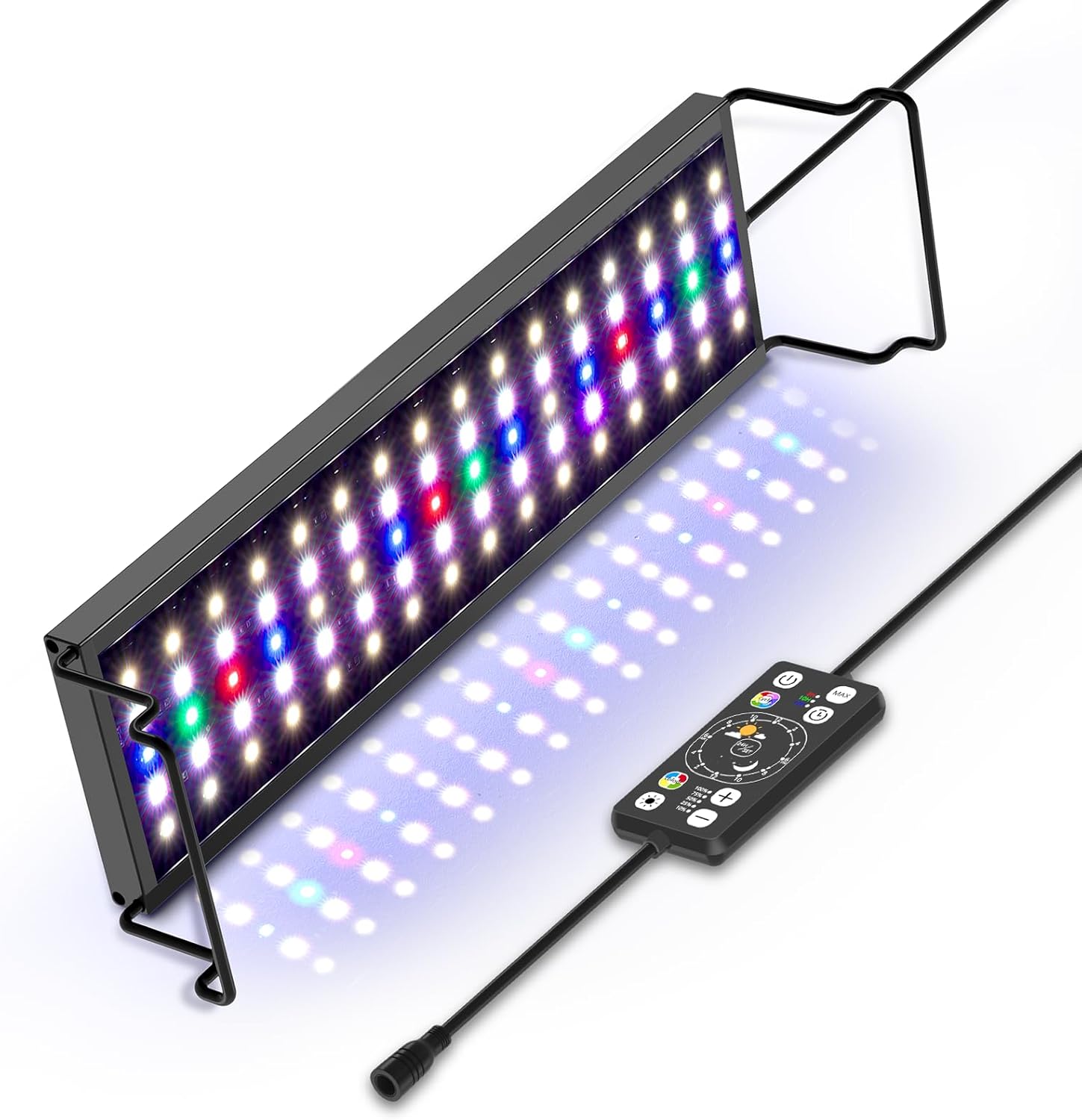 hygger 26W Aquarium LED Light, Fish Tank Full Spectrum Lighting with 24/7 Day-Night Cycle Mode & Auto On/Off Timer, Adjustable Brightness, 7 Colors Options, Extendable Bracket for 60~76cm Freshwater