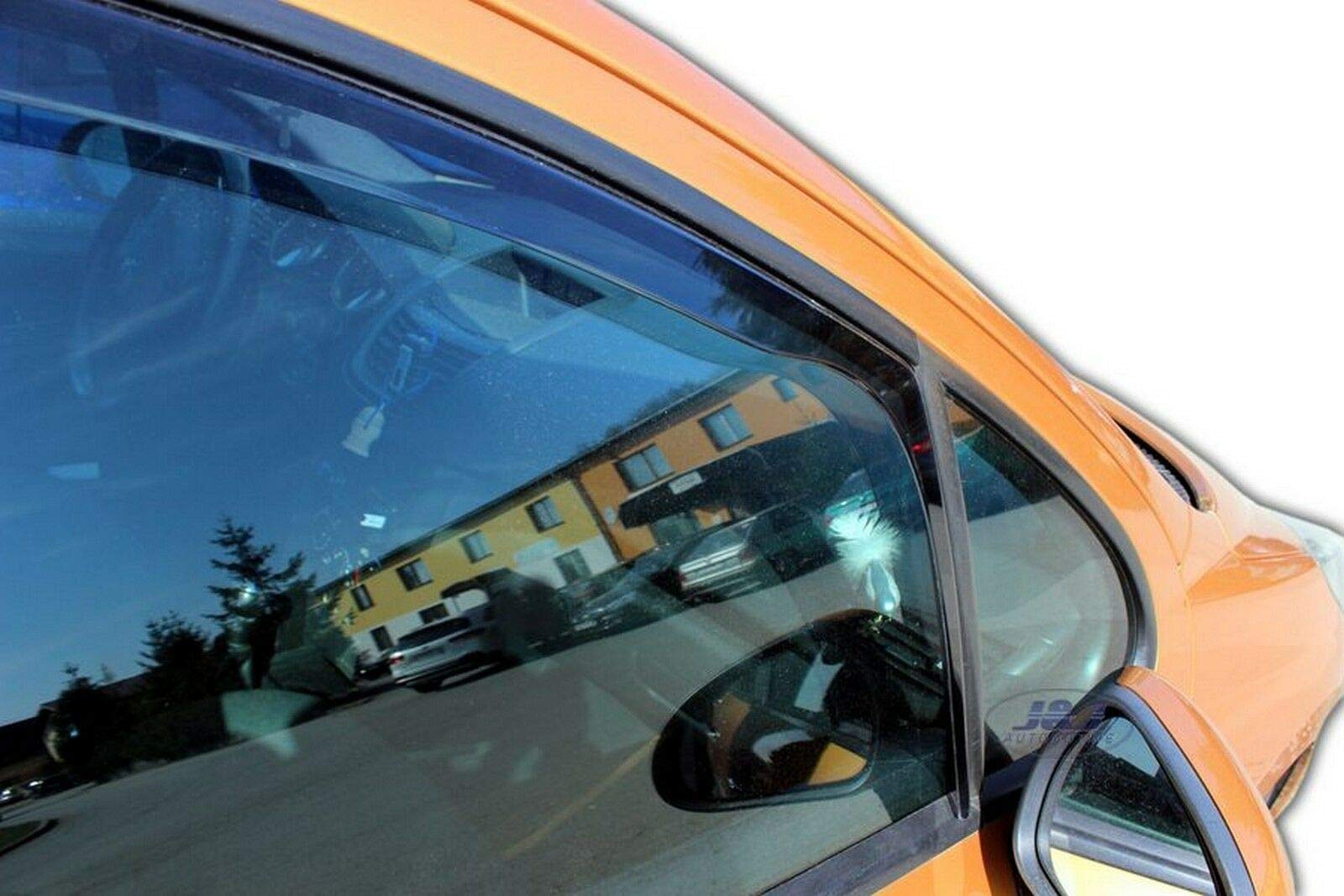 J&J AUTOMOTIVE Windabweiser passend für Peugeot 207 5-Türer Schrägheck 2006-2012 4tlg, Heko Regenabweiser Vorne Hinten Getönt Dunkel Passform