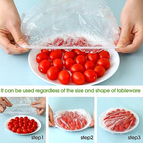 Miniatura 3 de ACSENCE Bolsas de almacenamiento fresco, cubiertas elásticas de plástico ajustables para alimentos, tapas de sellado reutilizables, fundas