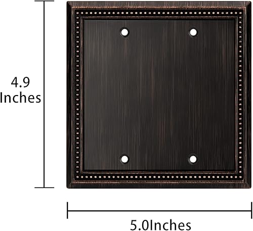 Vista 298 de Henne Bery Sunken Pearls - placa decorativa de pared para interruptor (Palanca simple, 2 unidades, níquel satinado)