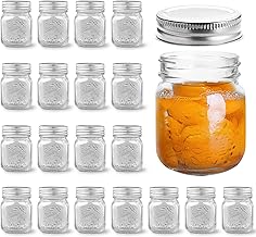 Glass Jars, 4 oz Mini Glass Jars with Lids Perfect for Mason Jars, Canning Jars, Favor Jars, DIY Spice Jars, Jam Jars,20 PACK