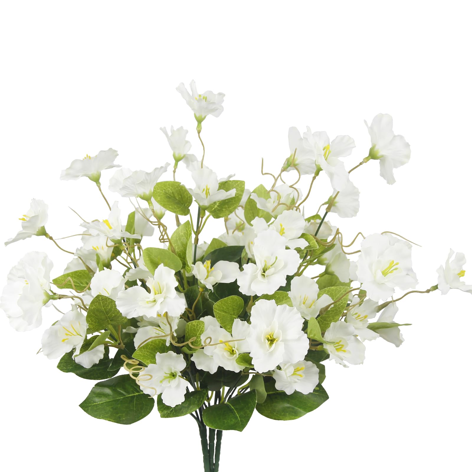 GhuaH 3 Pcs Artificial Flowers for Outdoors Hibiscus Spring Summer Decor White Artificial Tropical Flowers Realistic UV Resistant Silk Hibiscus