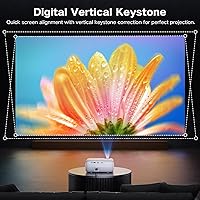 Vista 4 de GROVIEW Native - Proyector Bluetooth 1080P, mini proyector portátil de cine en casa con altavoz integrado, compatible con PS5/Switch/USB