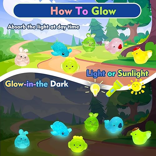 Miniatura 5 de Bombas de baño para niños con juguetes sorpresa en el interior, paquete de 20 bombas de baño para niños con juguetes que brillan en la oscuridad,