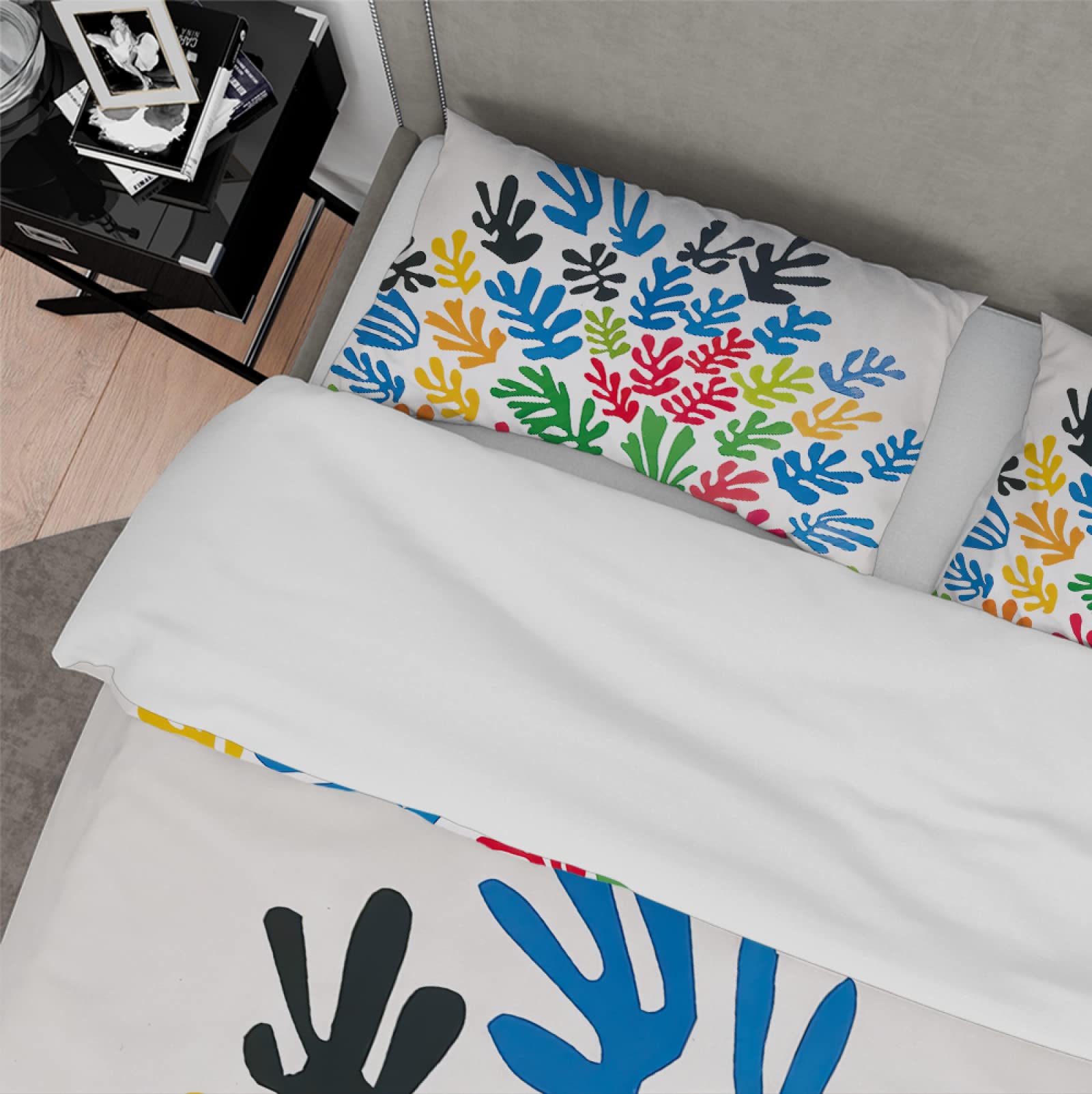 Reversibler Bettbezug Schwarz - Geometrisches Design | Mikrofaser, Bügelfrei & Pflegeleicht