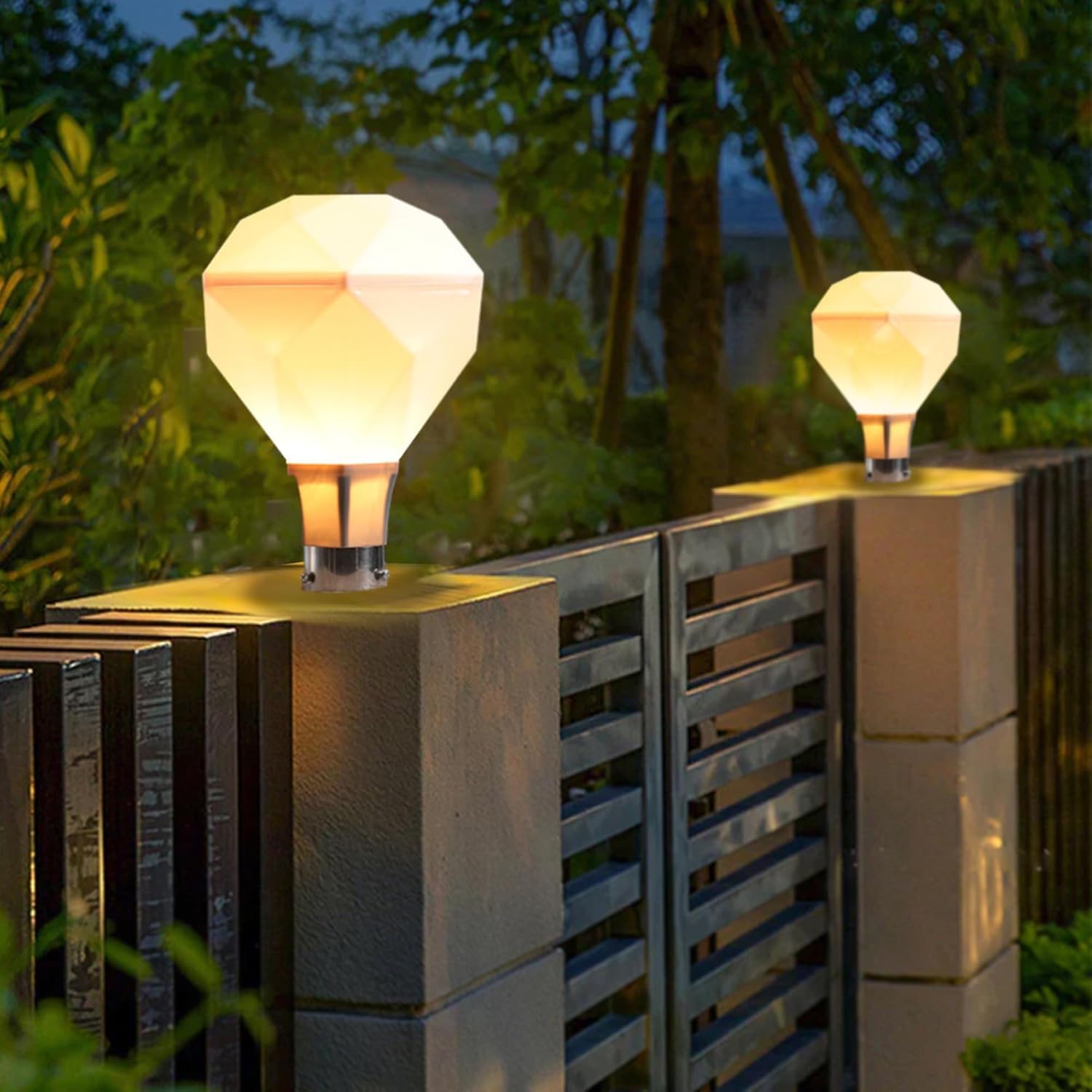 Areezo Premium Outdoor Gate Light | Waterproof LED Pillar Lamp for Main Gate, Garden & Balcony (Bulb Not Included) (Design 2 - Pack of 2)