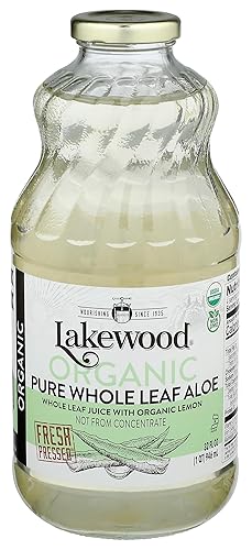 Lakewood, Jugo de hoja de aloe vera orgánico, 32 onzas líquidas (paquete de 1)