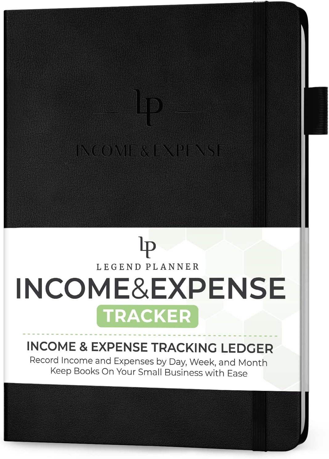 Legend Income & Expense Tracker – Bookkeeping Record Book– Accounting Ledger – Small Business Supplies Account Notebook, 7x10″ (Black)