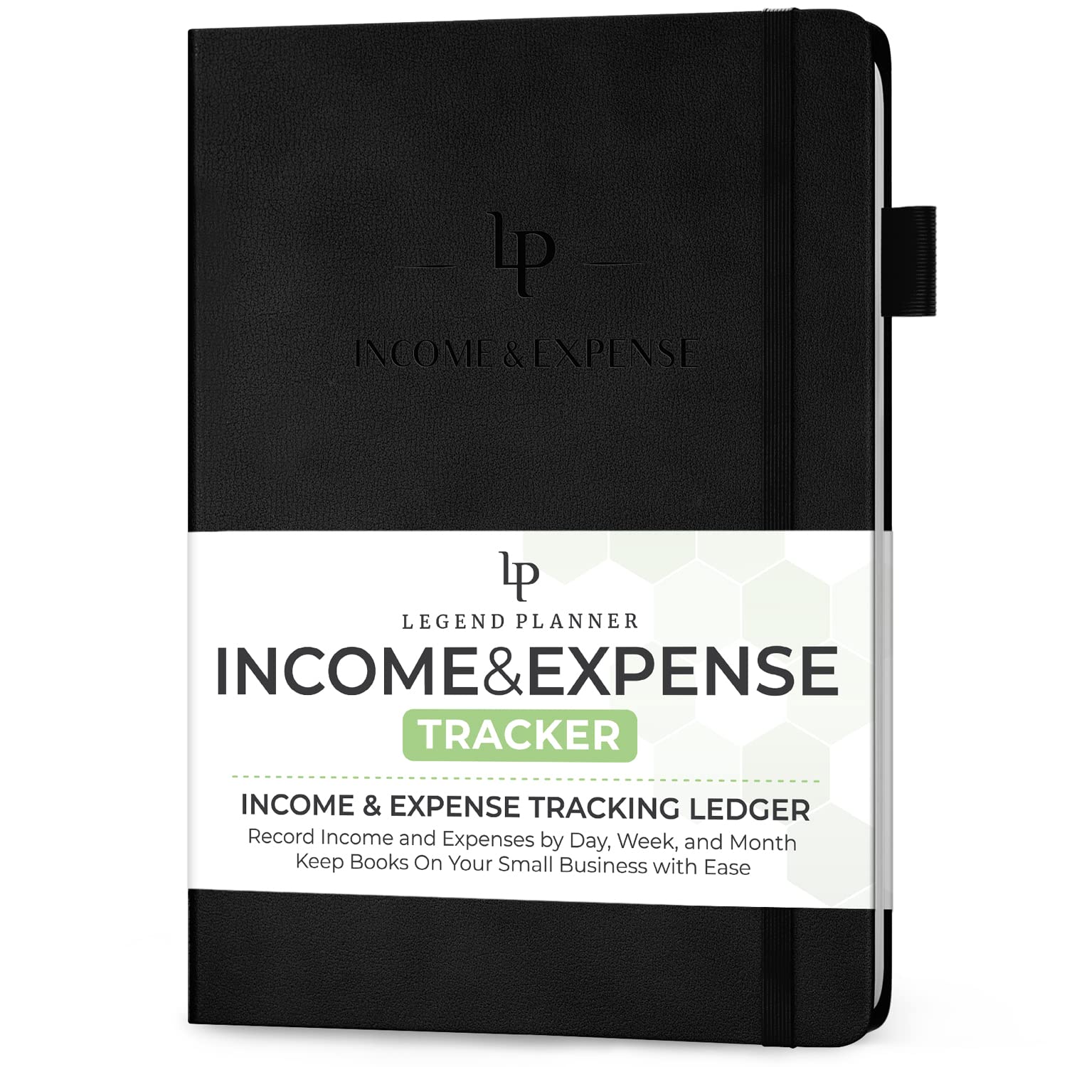 Legend Income & Expense Tracker – Bookkeeping Record Book– Accounting Ledger – Small Business Supplies Account Notebook, 7x10″ (Black)