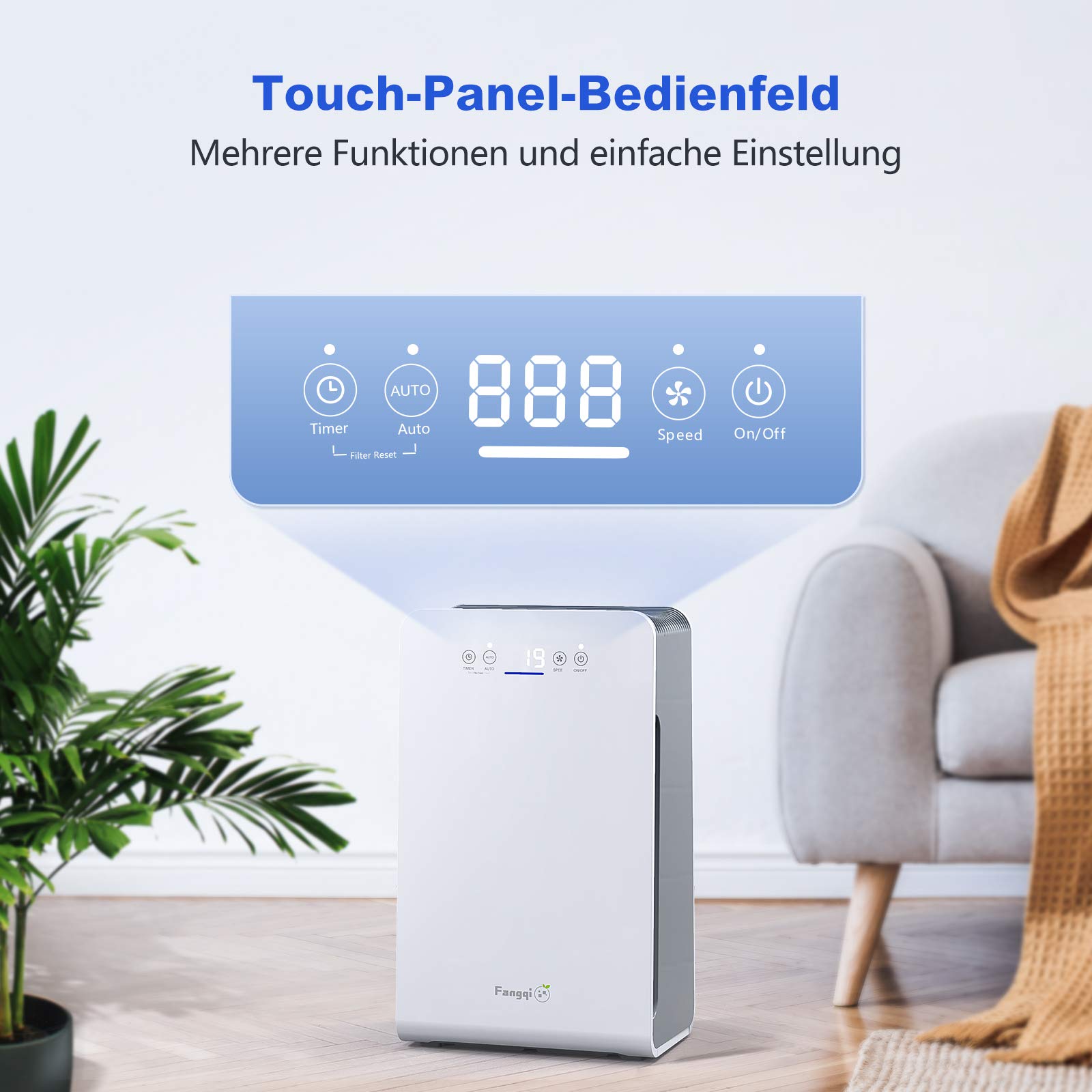 HoMedics Luftreiniger 76m² Air Purifier Mit 5-in-1 HEPA-Filter