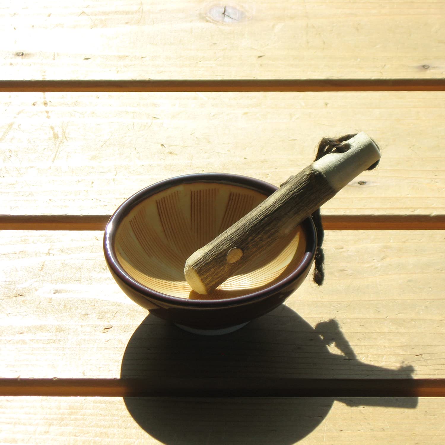 Nagao Mini Mortar Set, Diameter 3.4 inches (8.7 cm), Includes Japanese Pepper Pestle, Made in Japan, Brown