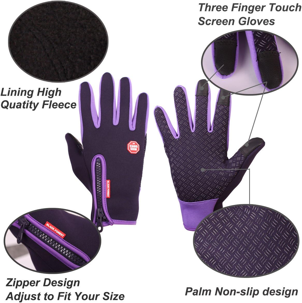Achiou Touchscreen Winter Gloves for Warm iPhone iPad Bicycling Cycling Driving Anti-Slip Gloves Running Hiking Climbing Skiing Outdoor Sports for Men Women