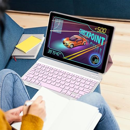 Miniatura 7 de Tablas Android 14 de 10 pulgadas, tableta 2 en 1, procesador de cuatro núcleos, 64 GB+8 GB+1 TB expandible, Wi-Fi, BT, cámara dual, pantalla táctil