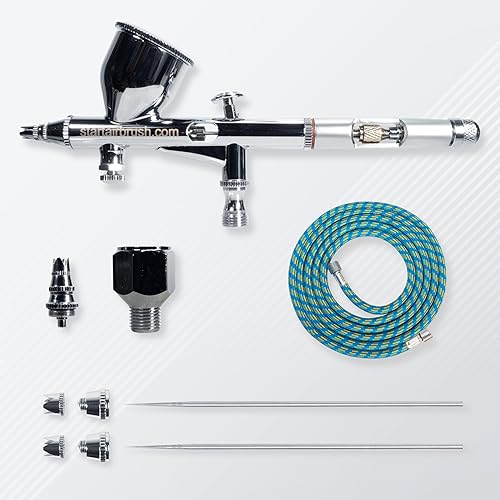 Miniatura 2 de NO-NAME Kit de aerógrafo de doble acción de alto rendimiento fácil de usar, versátil y compatible para pintura de modelos, arte de uñas, decoración