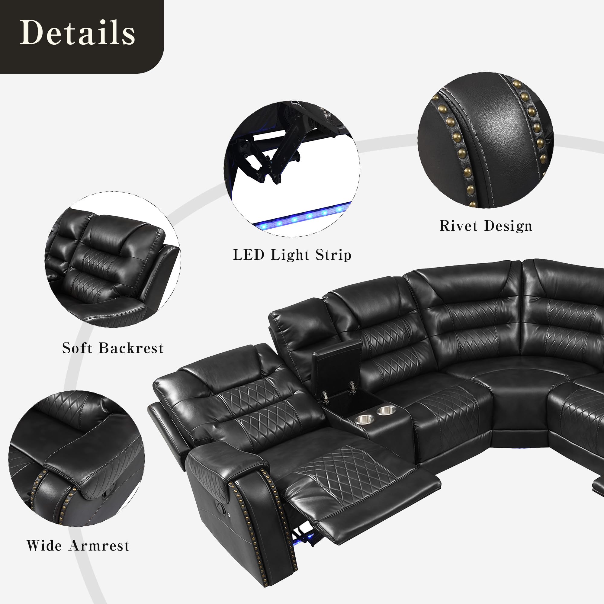 fuku  ページ Amazon.com: Wekuku 113.5 Inches Black L-Shaped Sectional