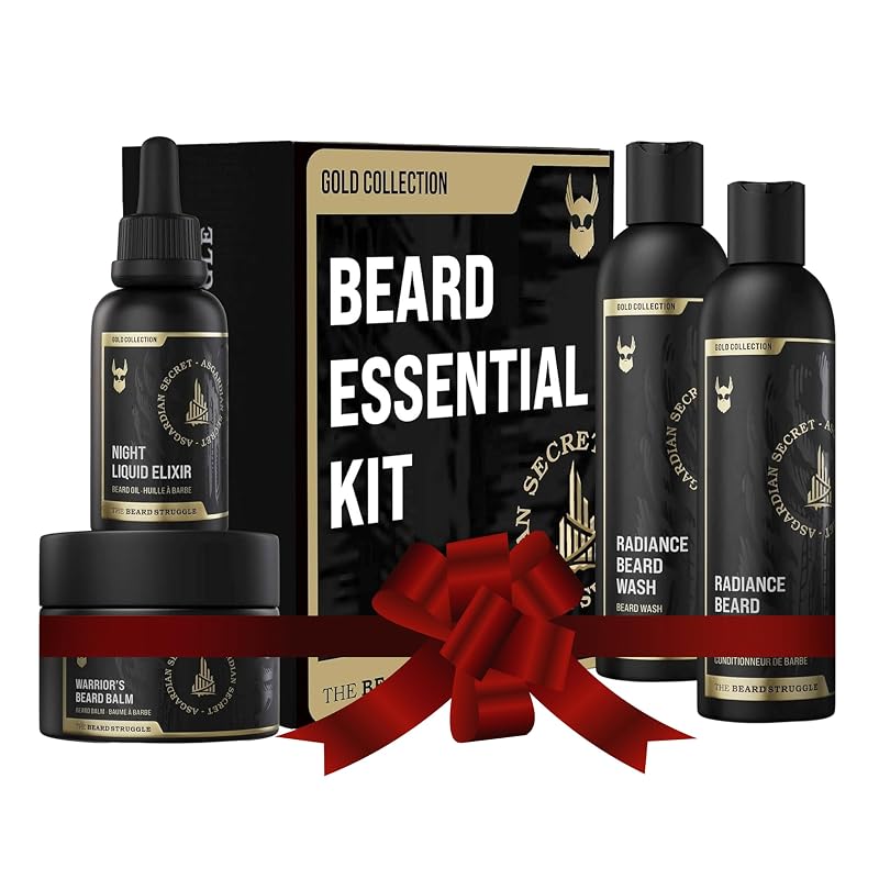 Kit de cuidados para barba The Beard Struggle Gold Collection Asgardian Secret com bálsamo, óleo, shampoo e condicionador