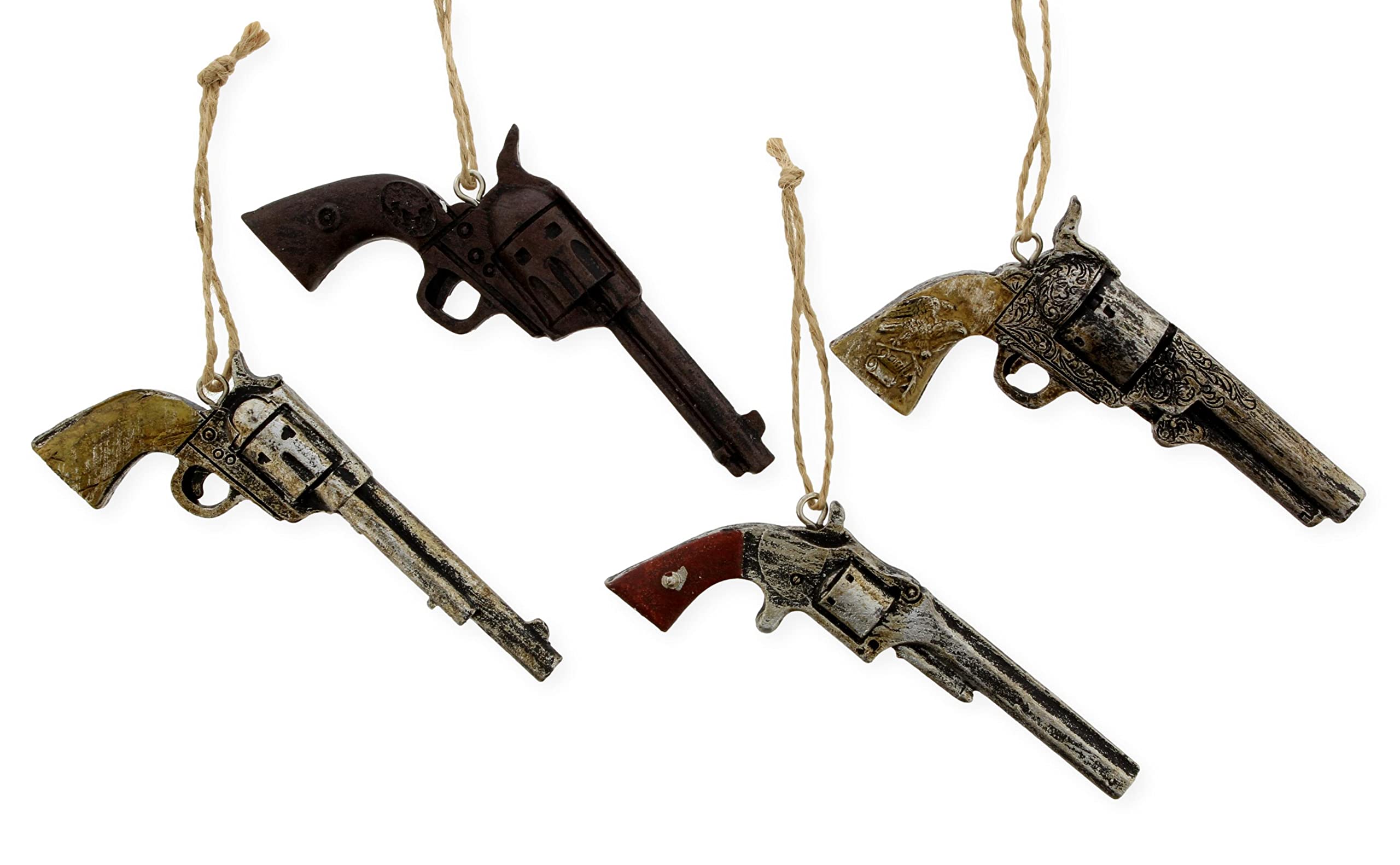 Old Fashioned Pistol Ornament Set of 4