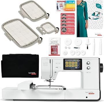Bernette B70 6 x 10 Embroidery Machine with 160 Embroidery Threads and Premium Accessory Package
