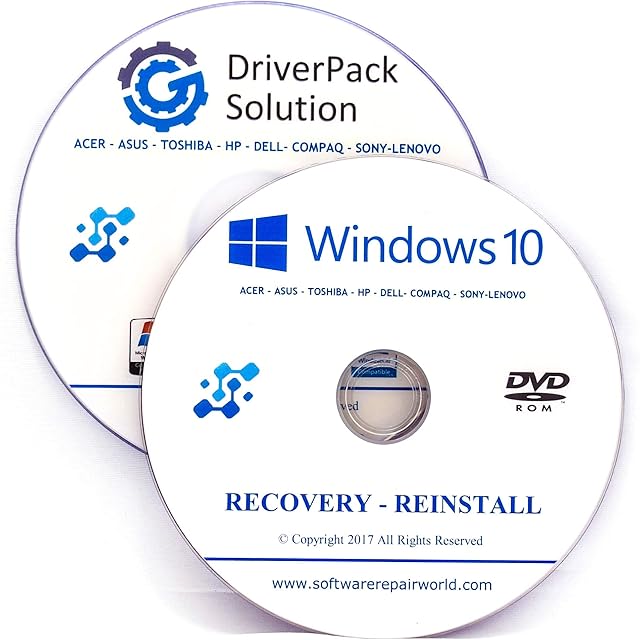 Windows 10 All Version & Drivers Pack Reinstall Recovery Repair Disc