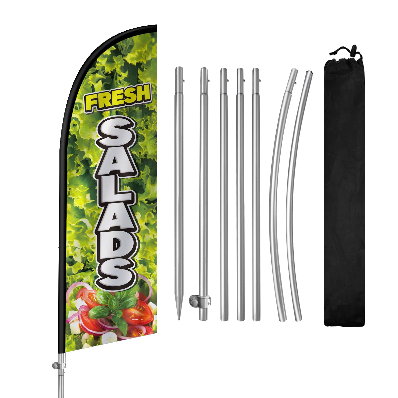 Drapeau de salades fraîches publicitaire panneau commerce mât 2,4m