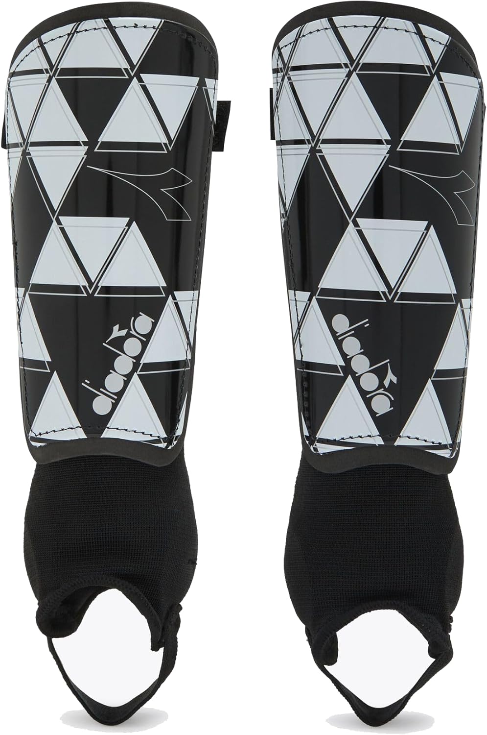 Diadora Youth Shin Guards - Single Hook-and-Loop Strap Shin Guards for Youth Soccer Players, Ankle Guard, Optical White/Black and Navy Colors Available, XXS-XL