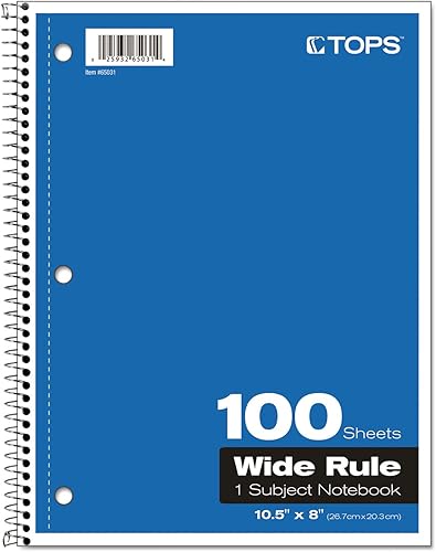 Miniatura 5 de Oxford Cuaderno de 1 materia, 8" x 10-12", regla ancha, 100 hojas (65031)
